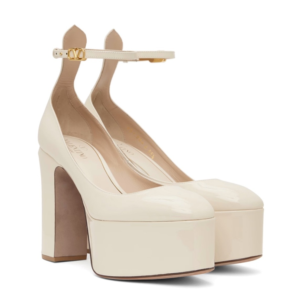 VALENTINO GARAVANI
Off-White Tan-Go Platform Heels